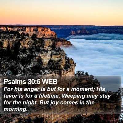 Psalms 30:5 WEB Bible Verse Image