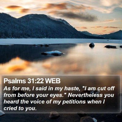 Psalms 31:22 WEB Bible Verse Image