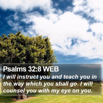 Psalms 32:8 WEB Bible Verse Image
