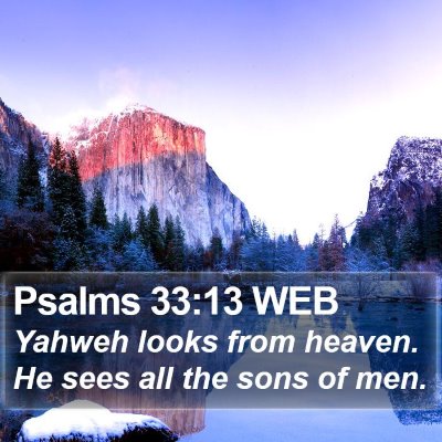 Psalms 33:13 WEB Bible Verse Image