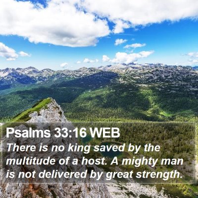Psalms 33:16 WEB Bible Verse Image