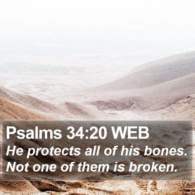 Psalms 34:20 WEB Bible Verse Image