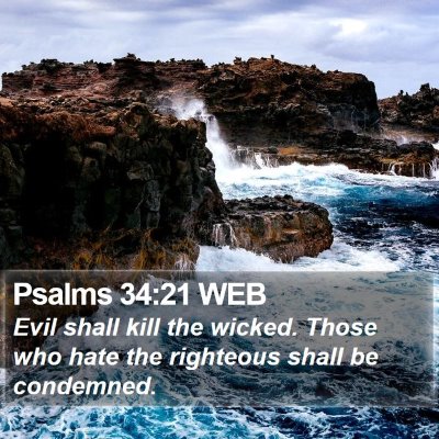 Psalms 34:21 WEB Bible Verse Image