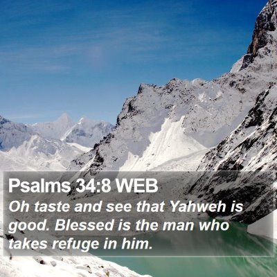 Psalms 34:8 WEB Bible Verse Image