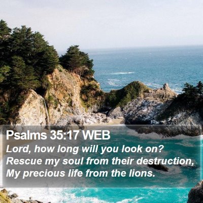 Psalms 35:17 WEB Bible Verse Image