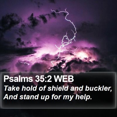 Psalms 35:2 WEB Bible Verse Image