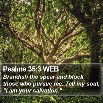 Psalms 35:3 WEB Bible Verse Image
