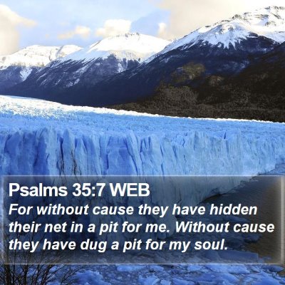 Psalms 35:7 WEB Bible Verse Image