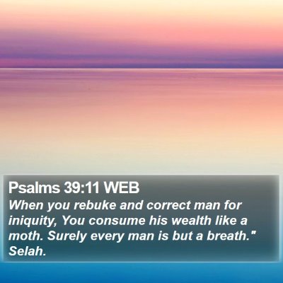 Psalms 39:11 WEB Bible Verse Image