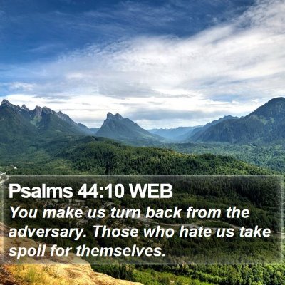 Psalms 44:10 WEB Bible Verse Image