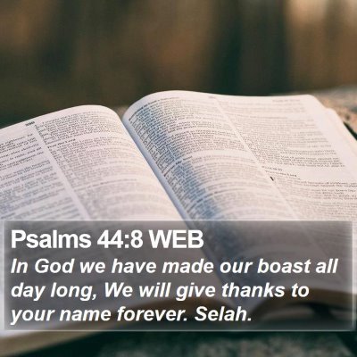 Psalms 44:8 WEB Bible Verse Image