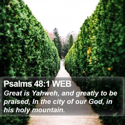 Psalms 48:1 WEB Bible Verse Image