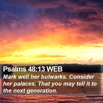Psalms 48:13 WEB Bible Verse Image
