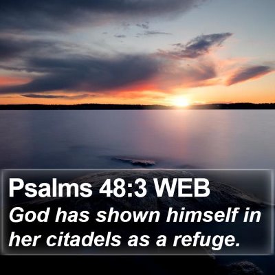 Psalms 48:3 WEB Bible Verse Image
