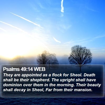 Psalms 49:14 WEB Bible Verse Image