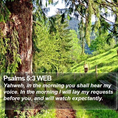 Psalms 5:3 WEB Bible Verse Image
