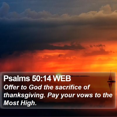 Psalms 50:14 WEB Bible Verse Image