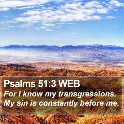 Psalms 51:3 WEB Bible Verse Image
