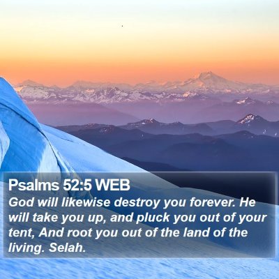 Psalms 52:5 WEB Bible Verse Image