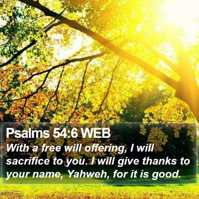 Psalms 54:6 WEB Bible Verse Image