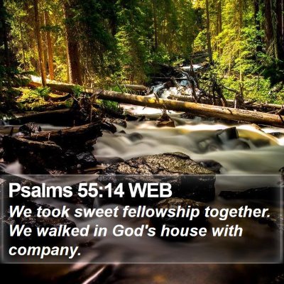Psalms 55:14 WEB Bible Verse Image