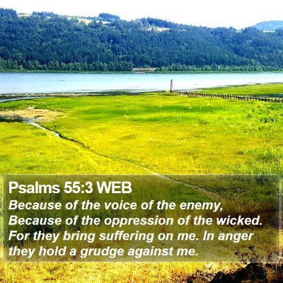 Psalms 55:3 WEB Bible Verse Image
