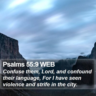 Psalms 55:9 WEB Bible Verse Image