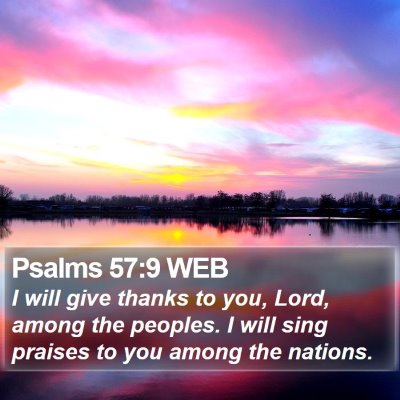 Psalms 57:9 WEB Bible Verse Image