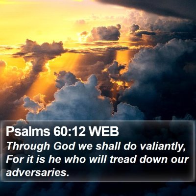 Psalms 60:12 WEB Bible Verse Image