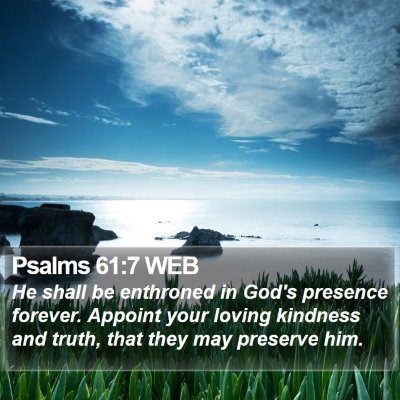 Psalms 61:7 WEB Bible Verse Image