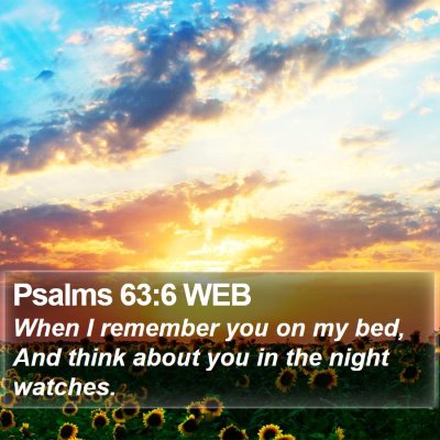 Psalms 63:6 WEB Bible Verse Image