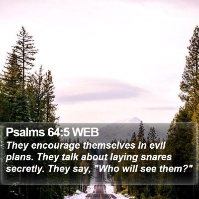 Psalms 64:5 WEB Bible Verse Image