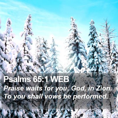 Psalms 65:1 WEB Bible Verse Image