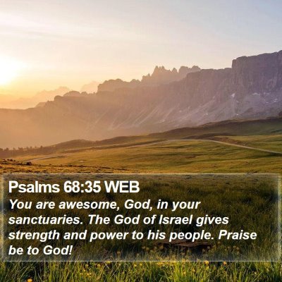 Psalms 68:35 WEB Bible Verse Image