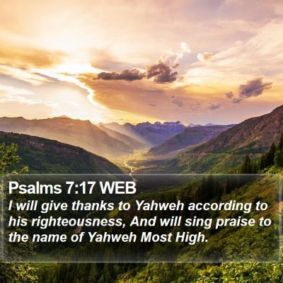 Psalms 7:17 WEB Bible Verse Image