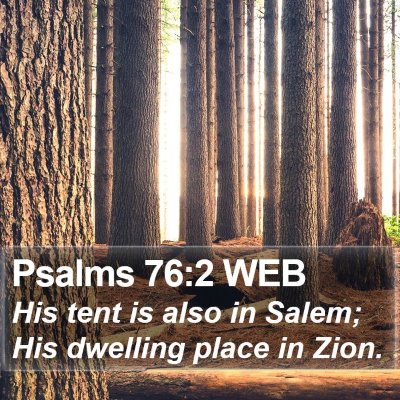 Psalms 76:2 WEB Bible Verse Image