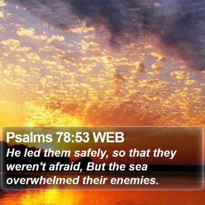 Psalms 78:53 WEB Bible Verse Image