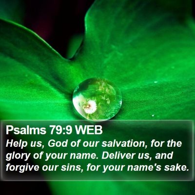 Psalms 79:9 WEB Bible Verse Image