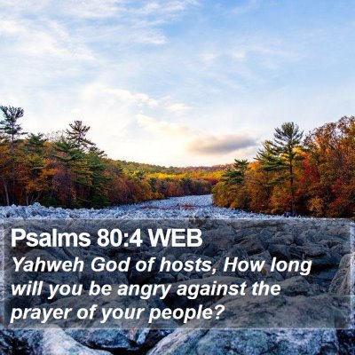 Psalms 80:4 WEB Bible Verse Image