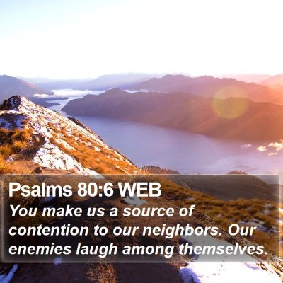 Psalms 80:6 WEB Bible Verse Image