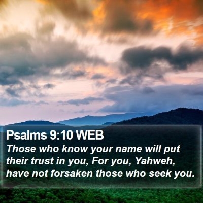 Psalms 9:10 WEB Bible Verse Image