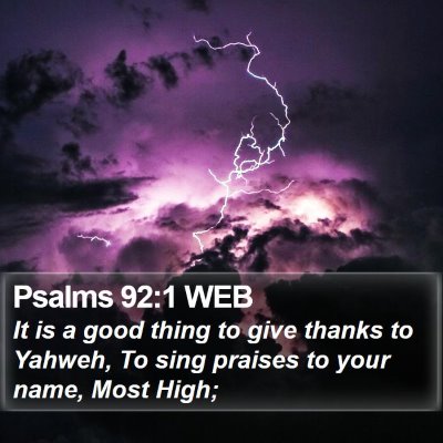 Psalms 92:1 WEB Bible Verse Image