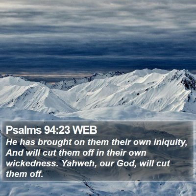 Psalms 94:23 WEB Bible Verse Image