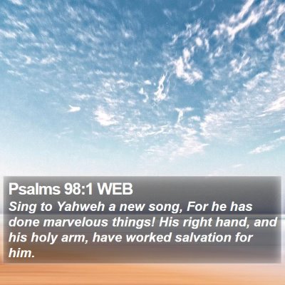 Psalms 98:1 WEB Bible Verse Image