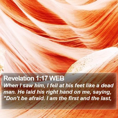 Revelation 1:17 WEB Bible Verse Image