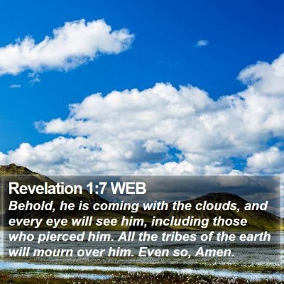 Revelation 1:7 WEB Bible Verse Image