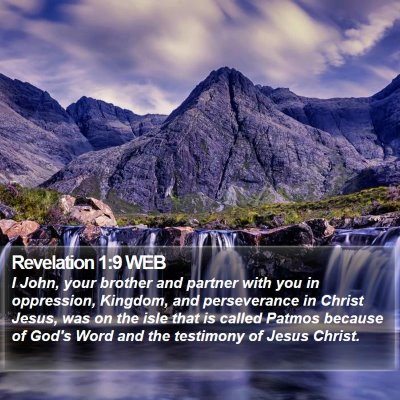 Revelation 1:9 WEB Bible Verse Image