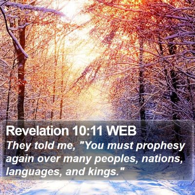 Revelation 10:11 WEB Bible Verse Image