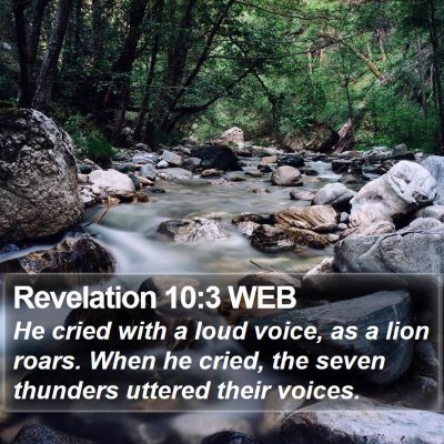 Revelation 10:3 WEB Bible Verse Image