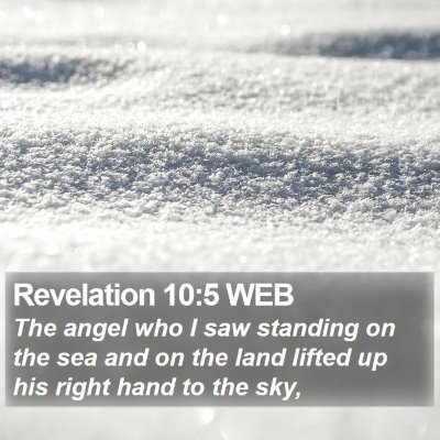 Revelation 10:5 WEB Bible Verse Image